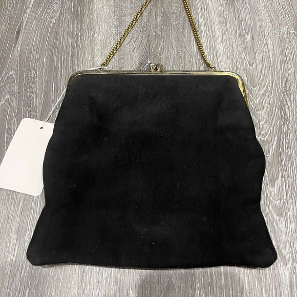 Vintage Black Evening Bag Bow Accent 7”w x 7.5”h x 1” d - Picture 5 of 9